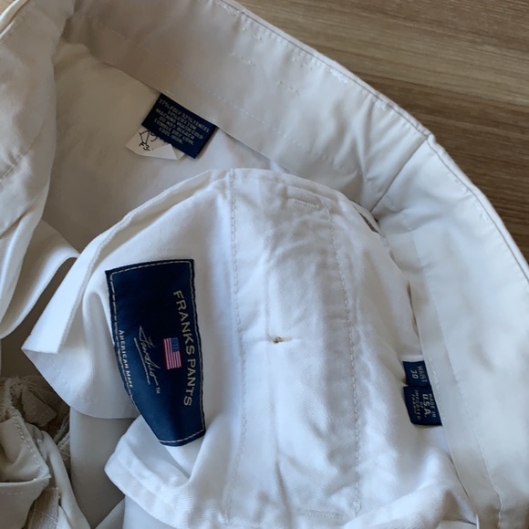 Frank’s made USA trim fit unhemmed ( tall inseam for tall men) plain front khaki - Picture 5 of 17